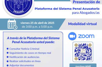 Presentación de Plataforma del Sistema Penal Acusatorio para abogados y abogadas