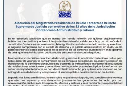Alocución del Magistrado Presidente de la Sala Tercera, Carlos Alberto Vásquez Reyes