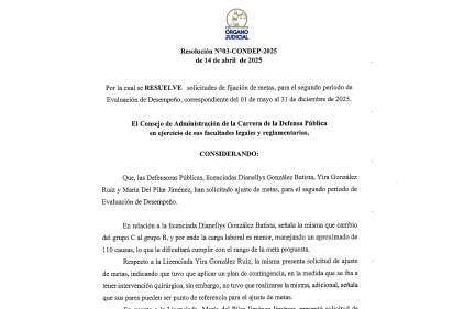 Comunicado del Consejo de Administración de la Carrera de la Defensa Pública sobre solicitudes de fijación de metas