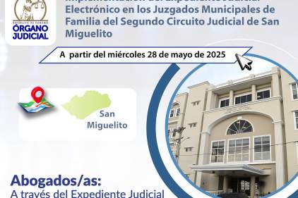 A partir del 28 de mayo se implementa el EJE en los Juzgados Municipales de Familia de San Miguelito