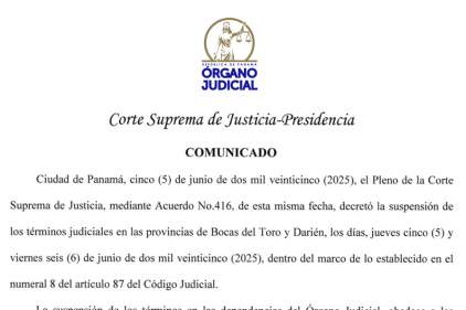 Comunicado del Pleno de la Corte Suprema de Justicia