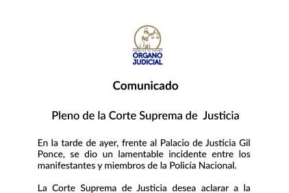 Comunicado del Pleno de la Corte Suprema de Justicia