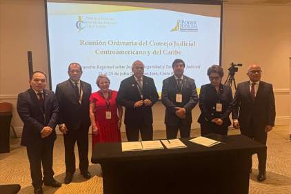 Magistrada López Arias efectúa Rendición de Cuentas de la Presidencia Pro Témpore 2024-2025 del CJCC en Costa Rica