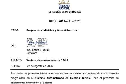 Dirección de Informática comunica la interrupción temporal del SAGJ para implementar mejoras al sistema