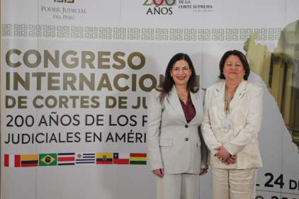 Presidenta de la CSJ participa de panel en Congreso Internacional de Cortes de Justicia en Lima, Perú