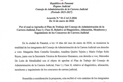 Acuerdo N.°01-CACJ-2026 de 14 de enero de 2026,  por el cual se aprueba el Plan de Trabajo del CACJ