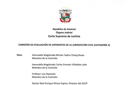 Comisión de Evaluación de Aspirantes de la Jurisdicción Civil (Categoría 3)