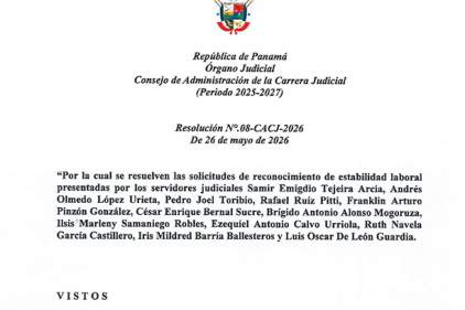 Resolución No.08-CACJ-2026 del Consejo de Administración de la Carrera Judicial