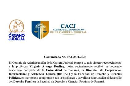 Comunicado N°. 07-CACJ-2026 del Consejo de Administración de la Carrera Judicial