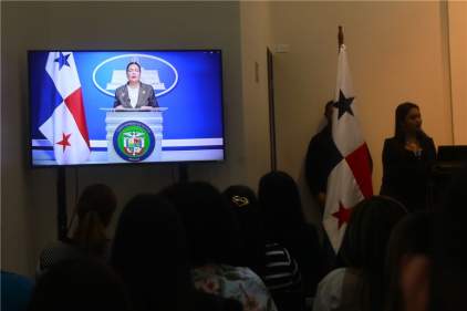 Magistrada Presidenta de la CSJ ofrece palabras de apertura en jornada académica en el Tribunal Marítimo de Panamá