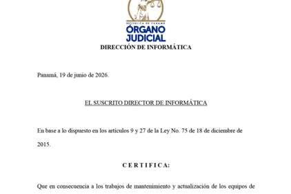 Certificación de ventana de mantenimiento - SAGJ