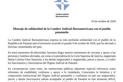 Mensaje de solidaridad de la Cumbre Judicial Iberoamericana con el pueblo panameño
