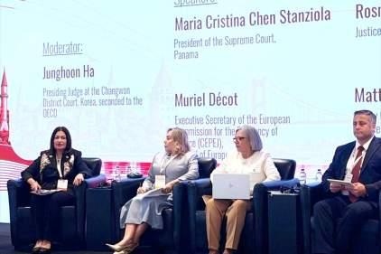 Presidenta de la CSJ expone avances del Órgano Judicial en Foro de Políticas de Justicia de la OCDE