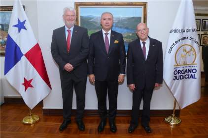 Magistrado presidente encargado de la CSJ recibe visita de delegación parlamentaria alemana