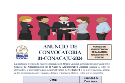 Anuncio de Convocatoria 01-CONACAJU-2024