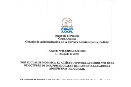 Acuerdo N°01-CONACAJU-2025 (11 DE AGOSTO DE 2025)