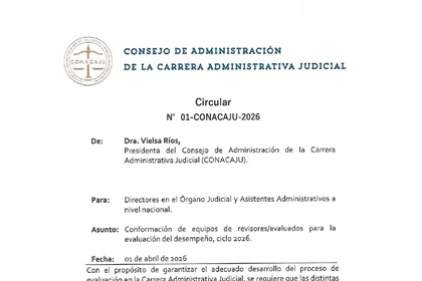 Circular N°01-CONACAJU-2026 - Conformación de equipos de revisores/evaluados para la evaluación del desempeño ciclo 2026