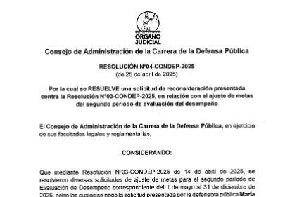 Resolución N°.04-CONDEP-2025 de 25 de abril de 2025