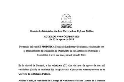 Acuerdo No.09-CONDEP-2025 de 27 de agosto de 2025