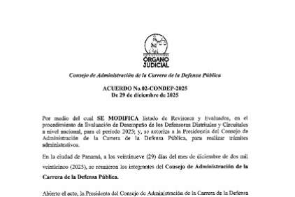 Acuerdo No.02-CONDEP-2025 de 29 de diciembre de 2025