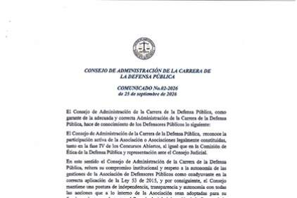 Comunicado N°02-2026 de 25 de septiembre de 2026