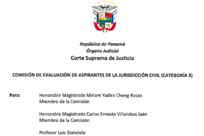 Comisión de Evaluación de Aspirantes de la Jurisdicción Civil (Categoría 3)