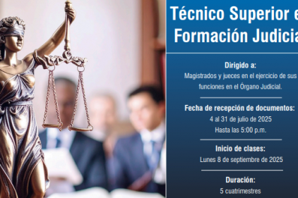 INSCRIPCIONES ABIERTAS PARA EL TÉCNICO SUPERIOR EN FORMACIÓN JUDICIAL