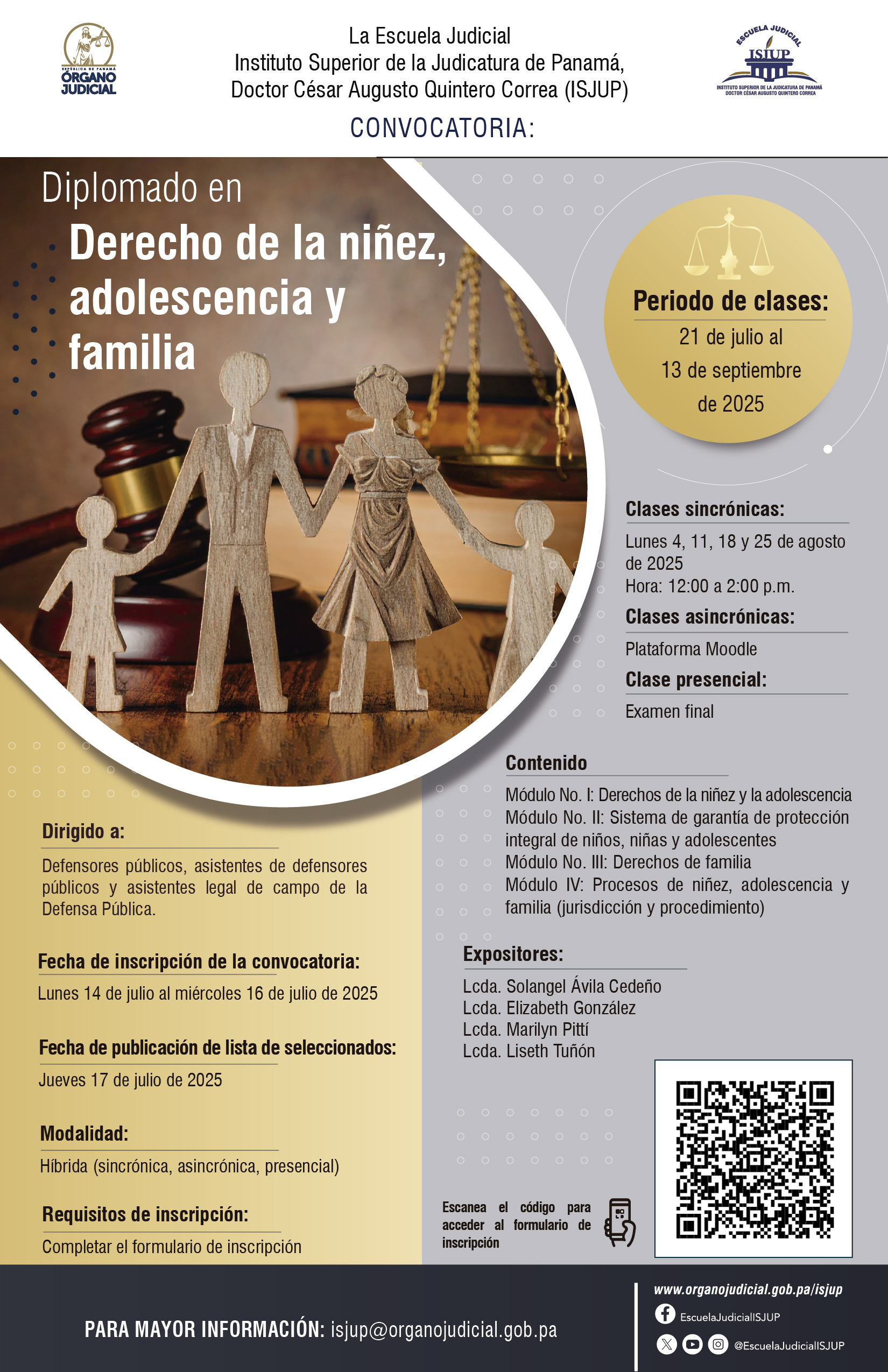 CONVOCATORIA DIPLOMADO EN DERECHO DE LA NIÑEZ ADOLESCENCIA Y FAMILIA