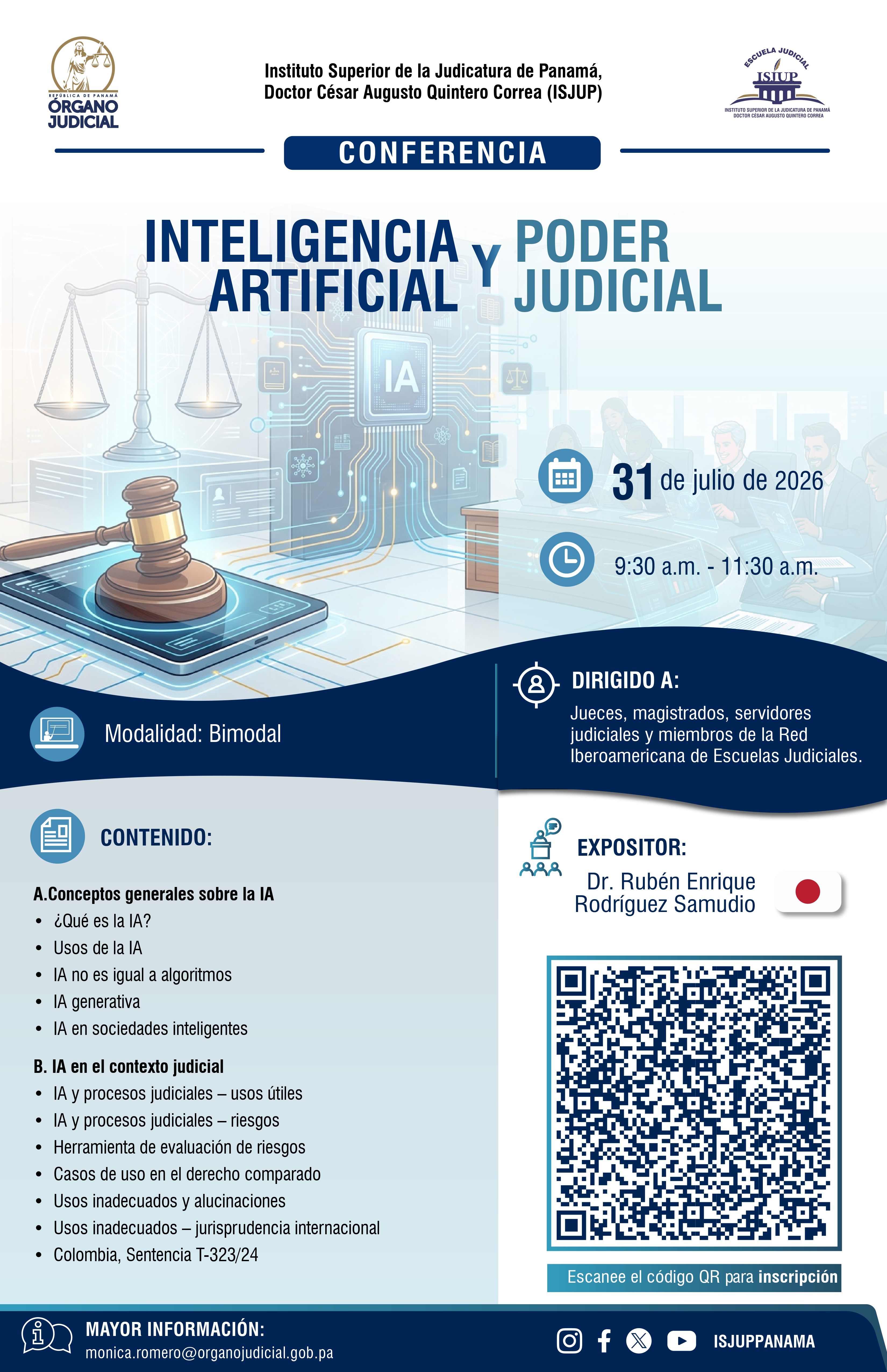 CONFERENCIA SOBRE INTELIGENCIA ARTIFICIAL Y PODER JUDICIAL