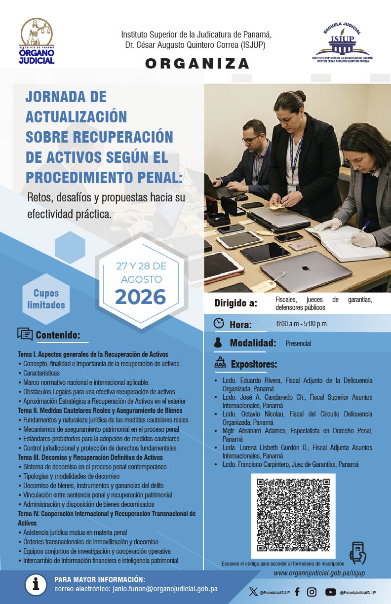 AFICHE Instituto Superior de la Judicatura de_Janio Tu&ntilde;&oacute;n