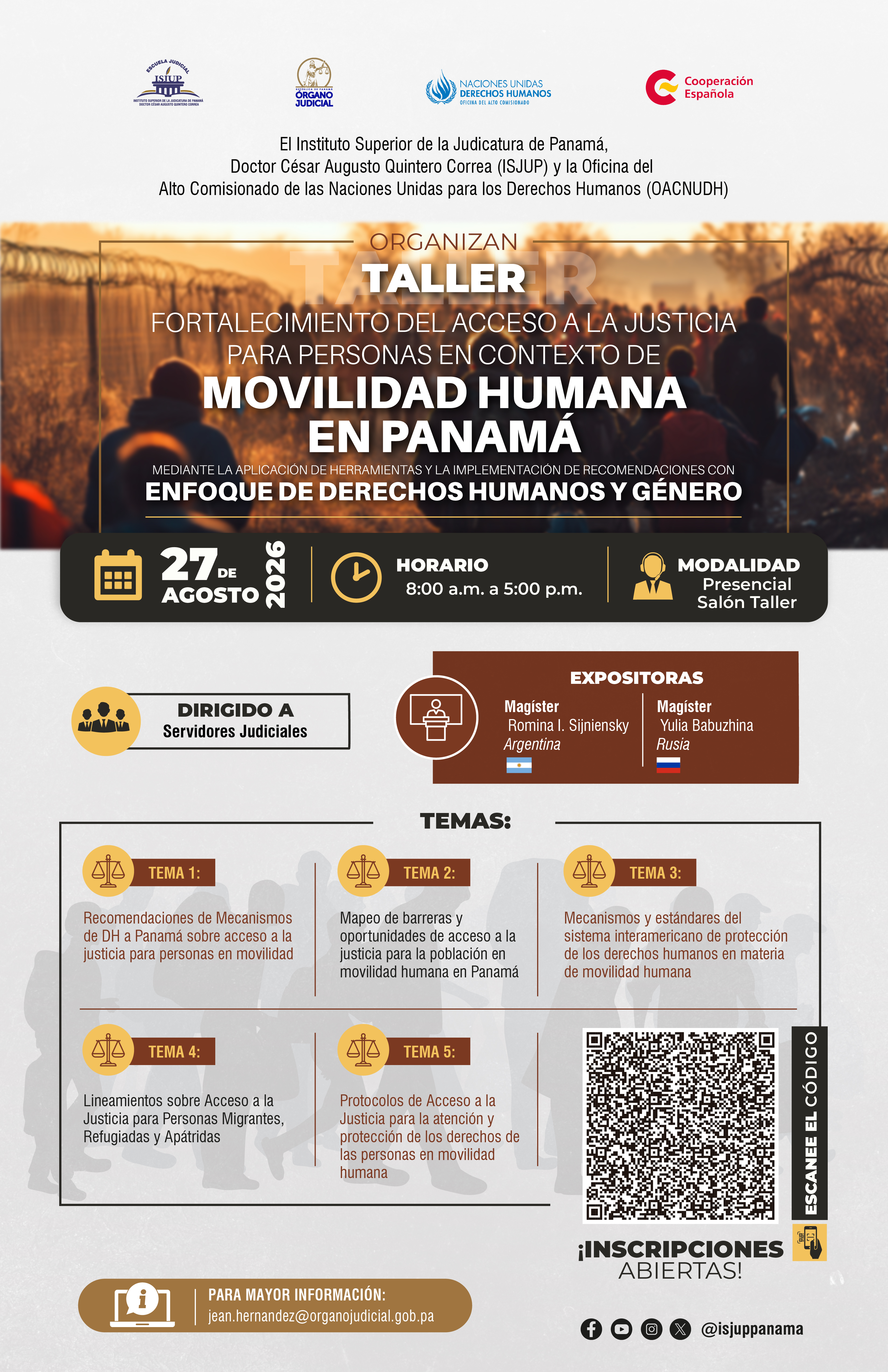 Afiche Taller Fortalecimiento del acceso a la_Jean Hern&aacute;ndez