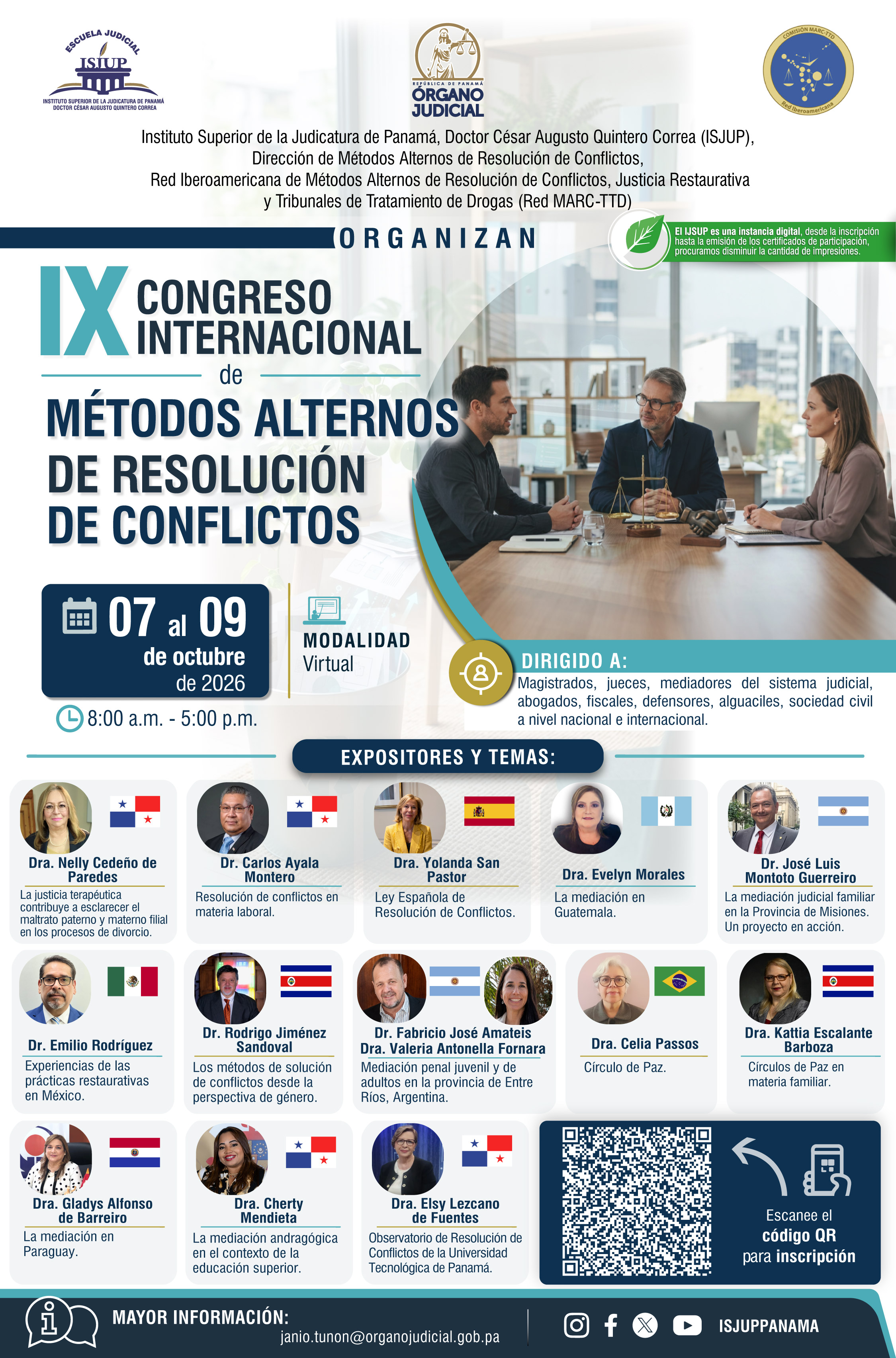 Afiche CONGRESO INTERNACIONAL DE M&Eacute;TODOS ALTERNOS DE RESOLUCI&Oacute;N DE CONFLICTOS (MARC)