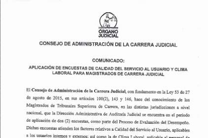 CACJ - Comunicado: Aplicación de Encuestas.