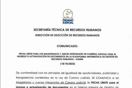 Comunicado - Secretaría Técnica de Recursos Humanos