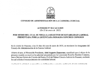 Acuerdo No.03-CACJ-2025 de 22 de enero de 2025