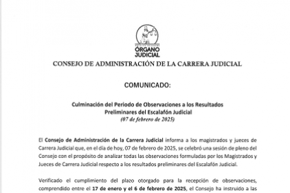 Comunicado del Consejo de Administración de la Carrera Judicial