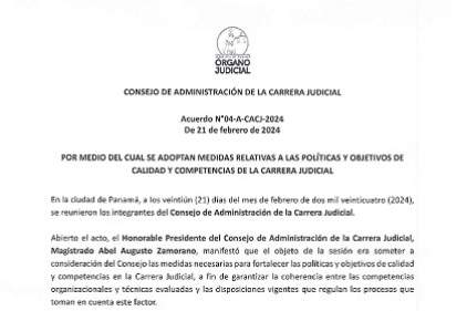 Acuerdo N°04-A-CACJ-2024 de 21 de febrero de 2024