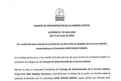 Acuerdo N.°07-CACJ-2025 de 21 de mayo de 2025