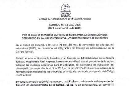 Acuerdo N.° 13-CACJ-2025 de 7 de noviembre de 2025