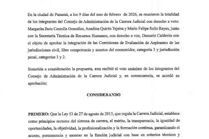 Acuerdo N.°03-CACJ-2026 de 9 de febrero de 2026