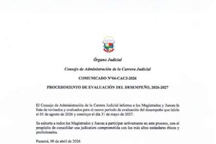 Comunicado N°04-CACJ-2026 - Procedimiento de Evaluación del Desempeño, 2026-2027