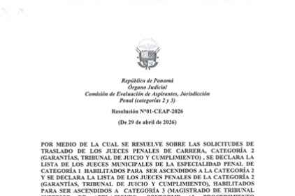 Resolución No.01-CEAP-2026 de fecha 29 de abril de 2026